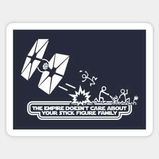 The Empire doesn't care about your Stick Figure Family Sticker